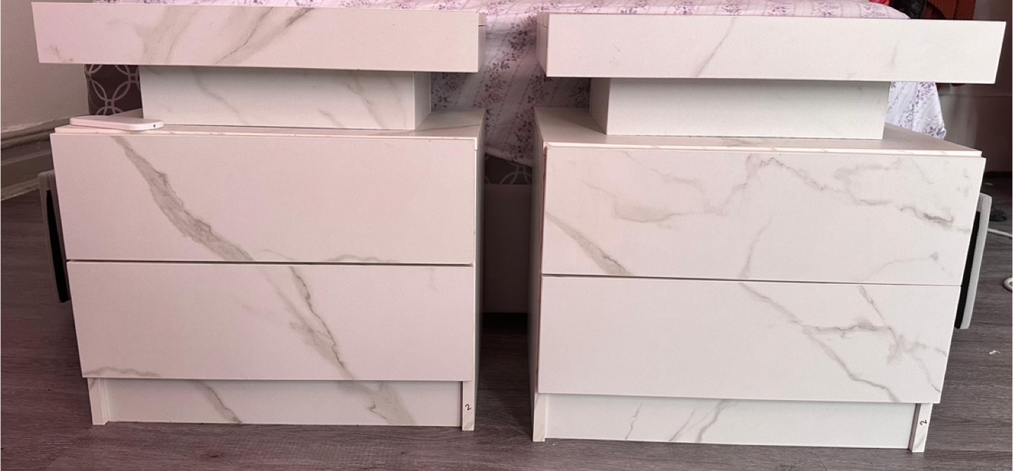 Marble Nightstands - Set of Two