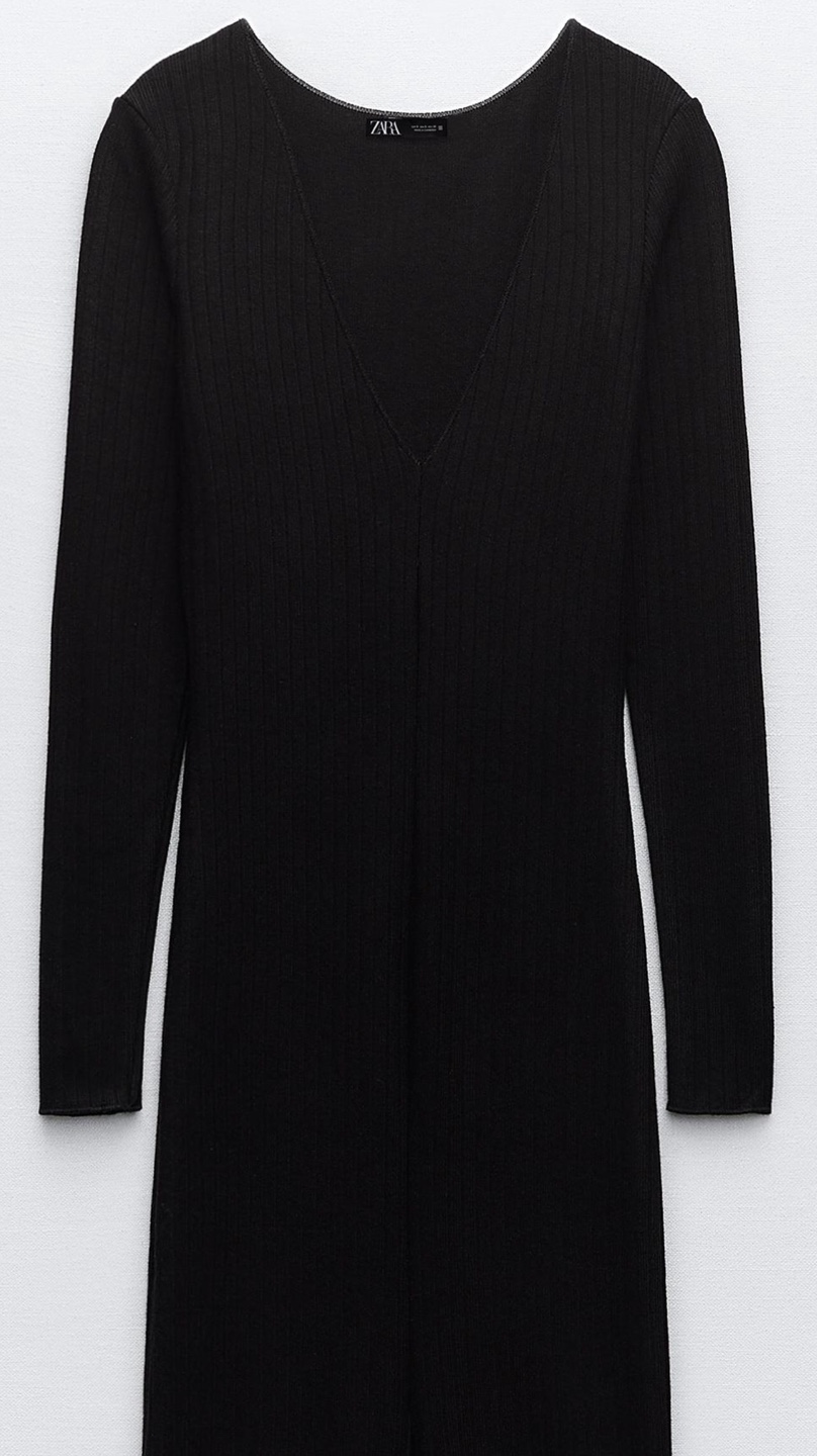 Zara Black Ribbed Dress - photo 2