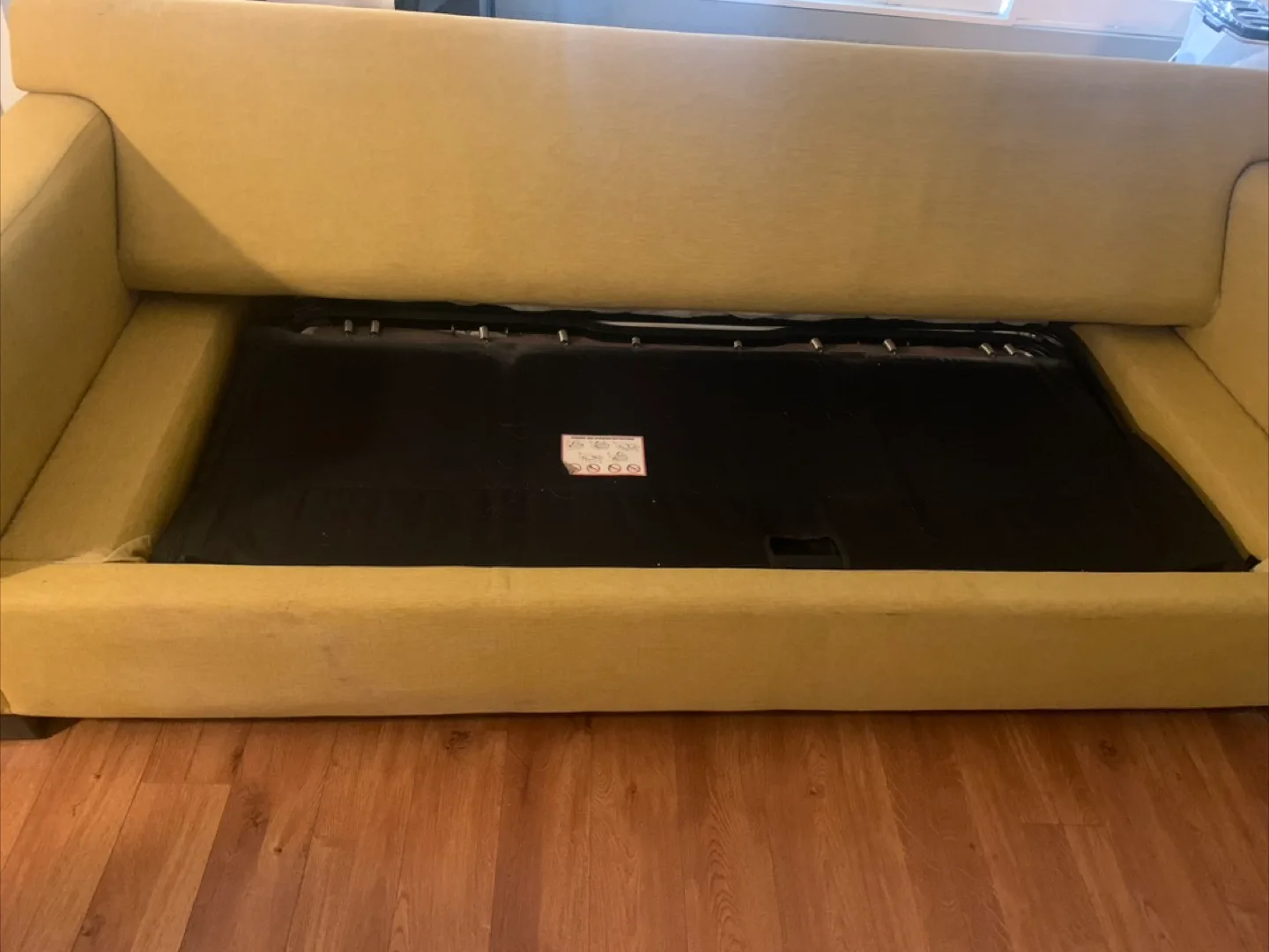 Yellow Sofa Bed with queen mattress image indicator(2)