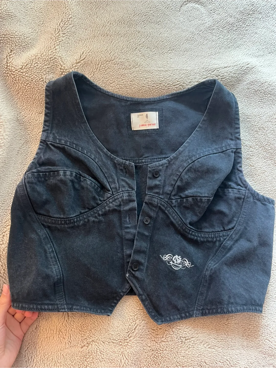Black Denim Vest thumbnail