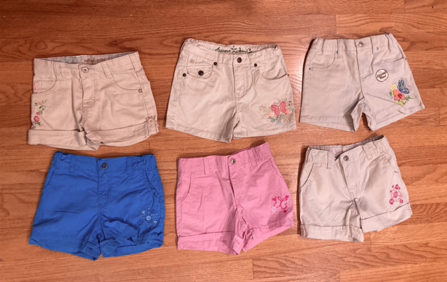 Girls sz 5 nwot oshkosh & Arizona Jeans Co embroidered shorts