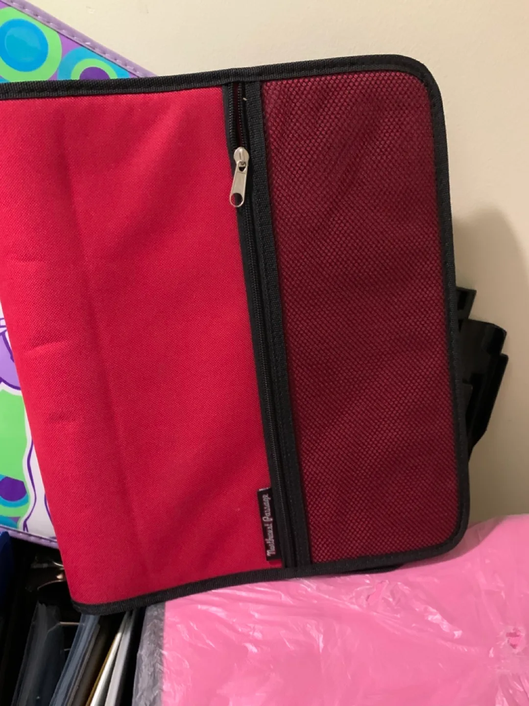 Red Zippered Binder Case, Brand New thumbnail
