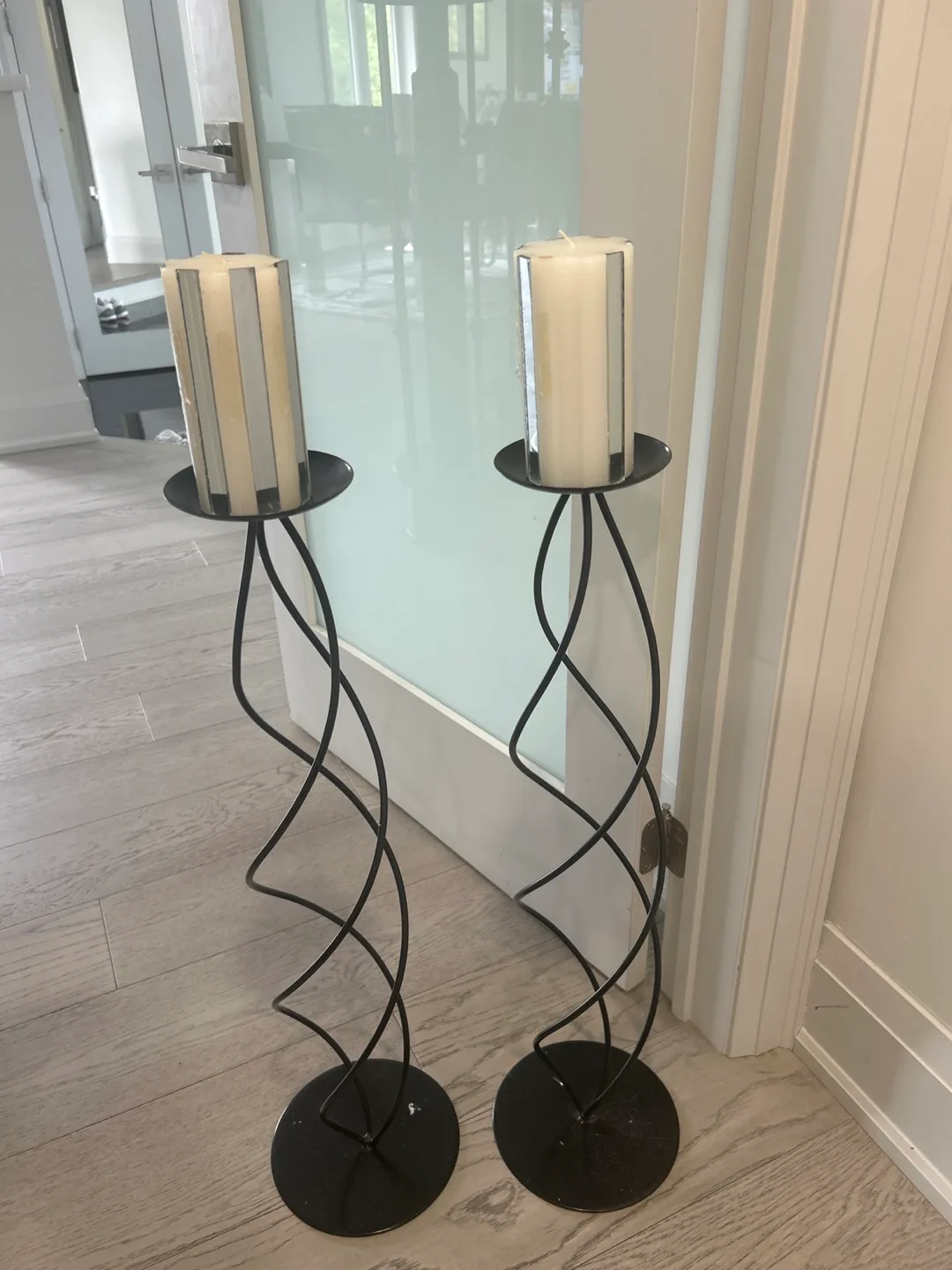 Set of Two Metal Candle Holders image indicator(2)