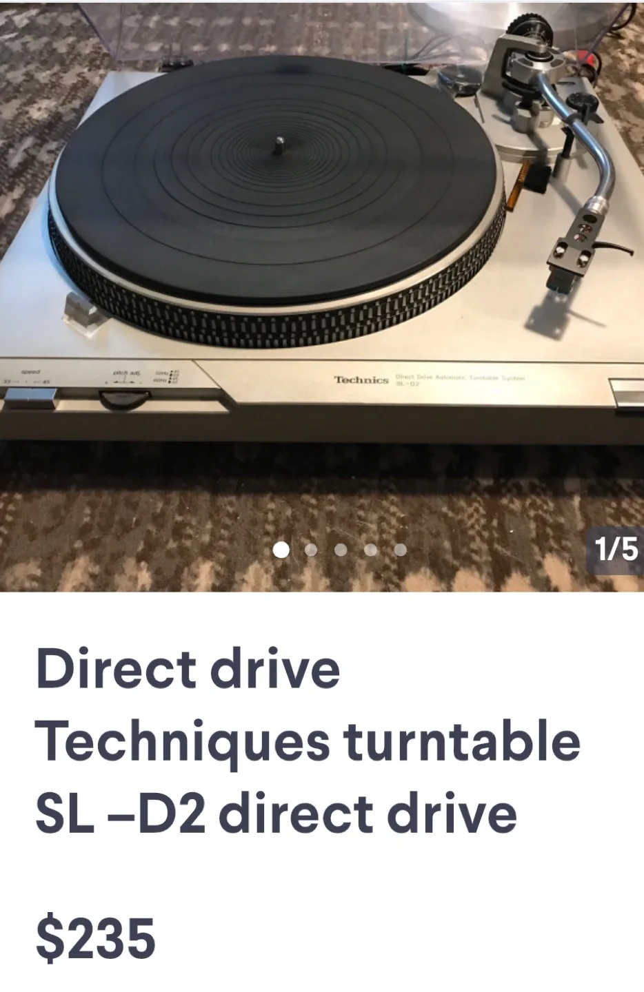 Technics SL-D2 Turntable thumbnail