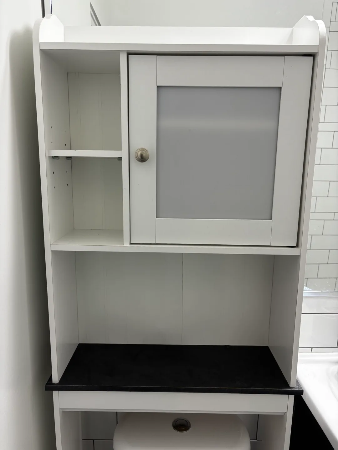 White Bathroom Cabinet with Shelves thumbnail