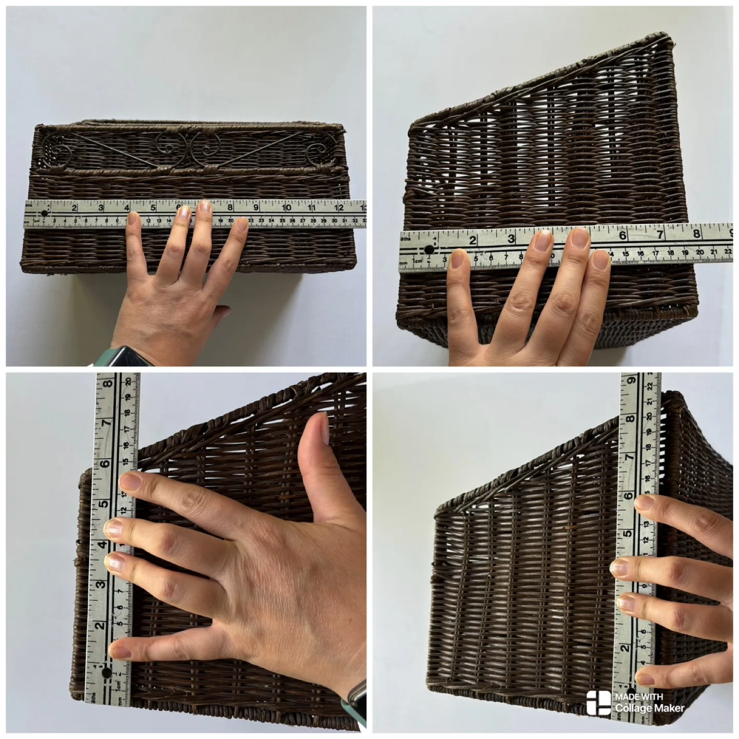 Vintage Pier 1 Imports Wicker Desk Organizer 4 Slot Basket image indicator(8)