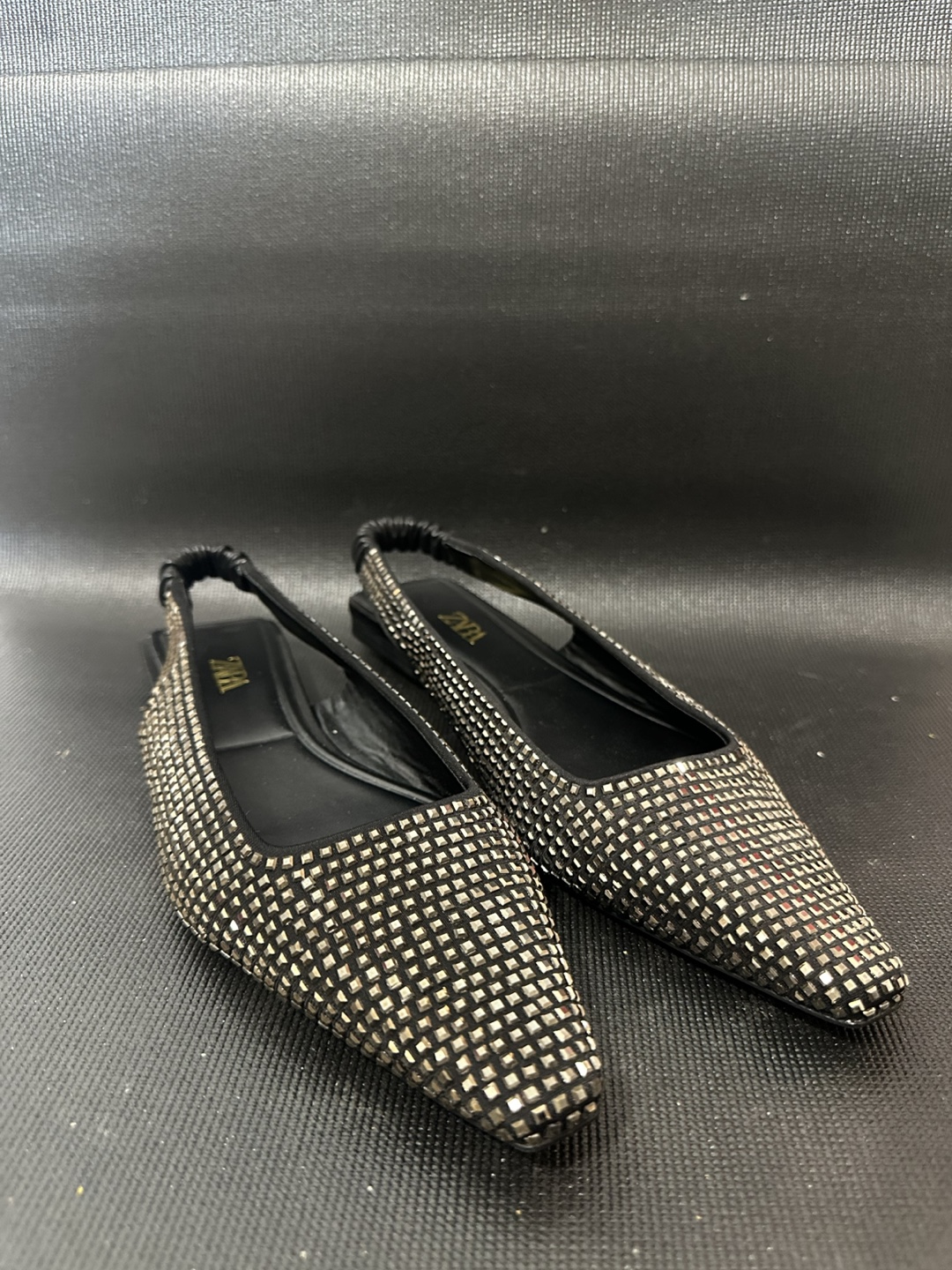 Zara Rhinestone Slingback Flats
