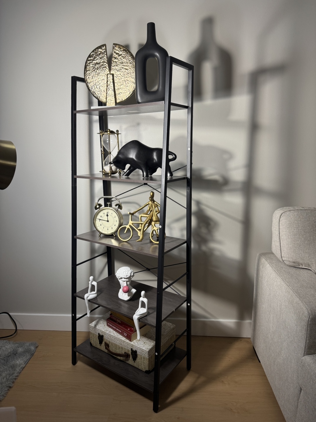 Bookshelf – 5-Tier Ladder Style, Modern & Space-Saving