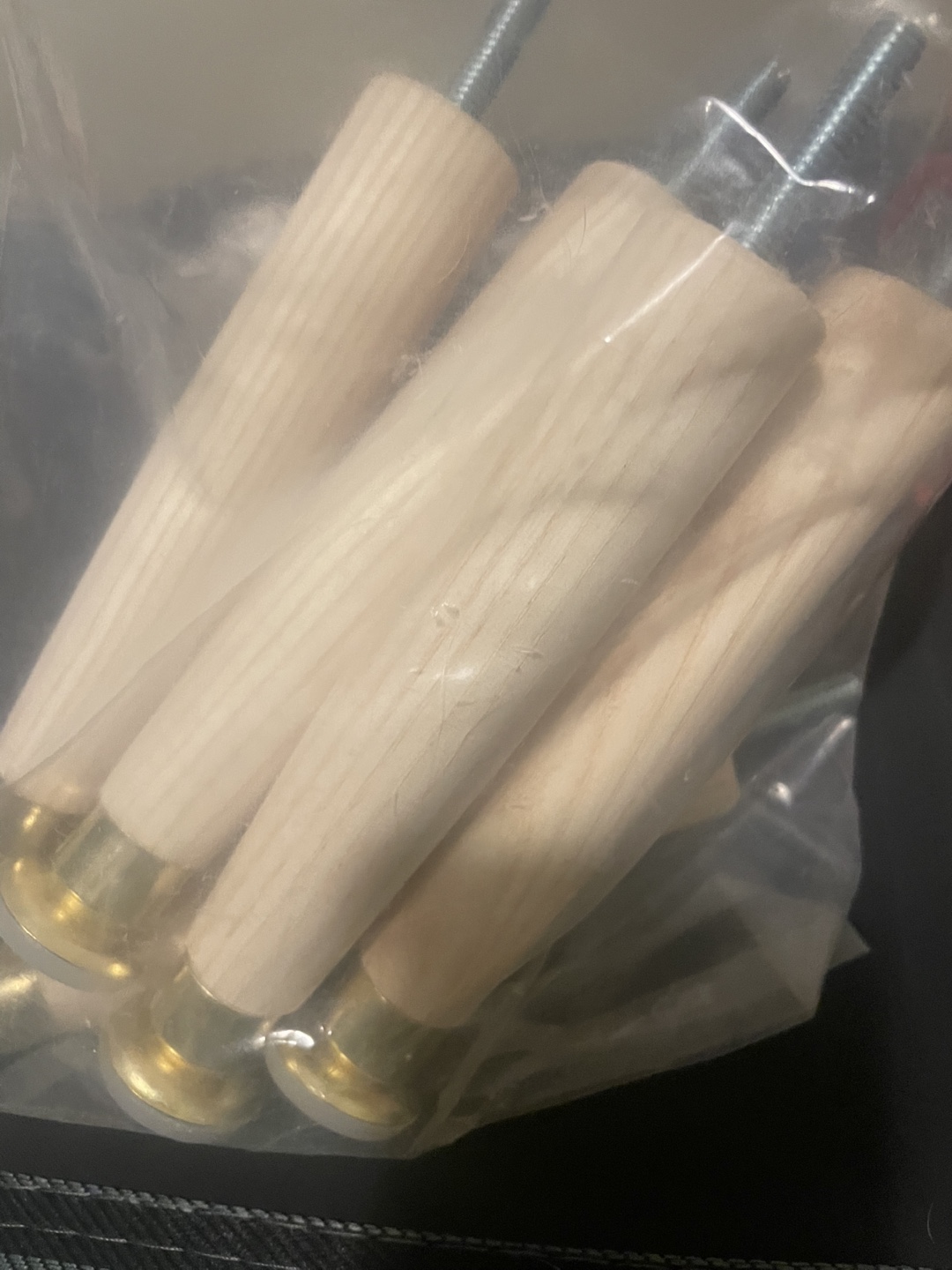 Set of wooden furniture legs