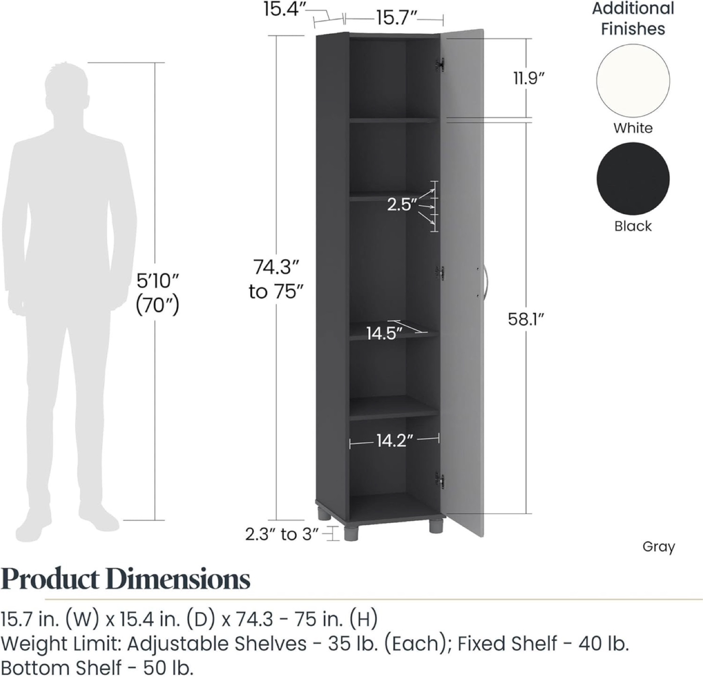 White Storage Cabinet - photo 3