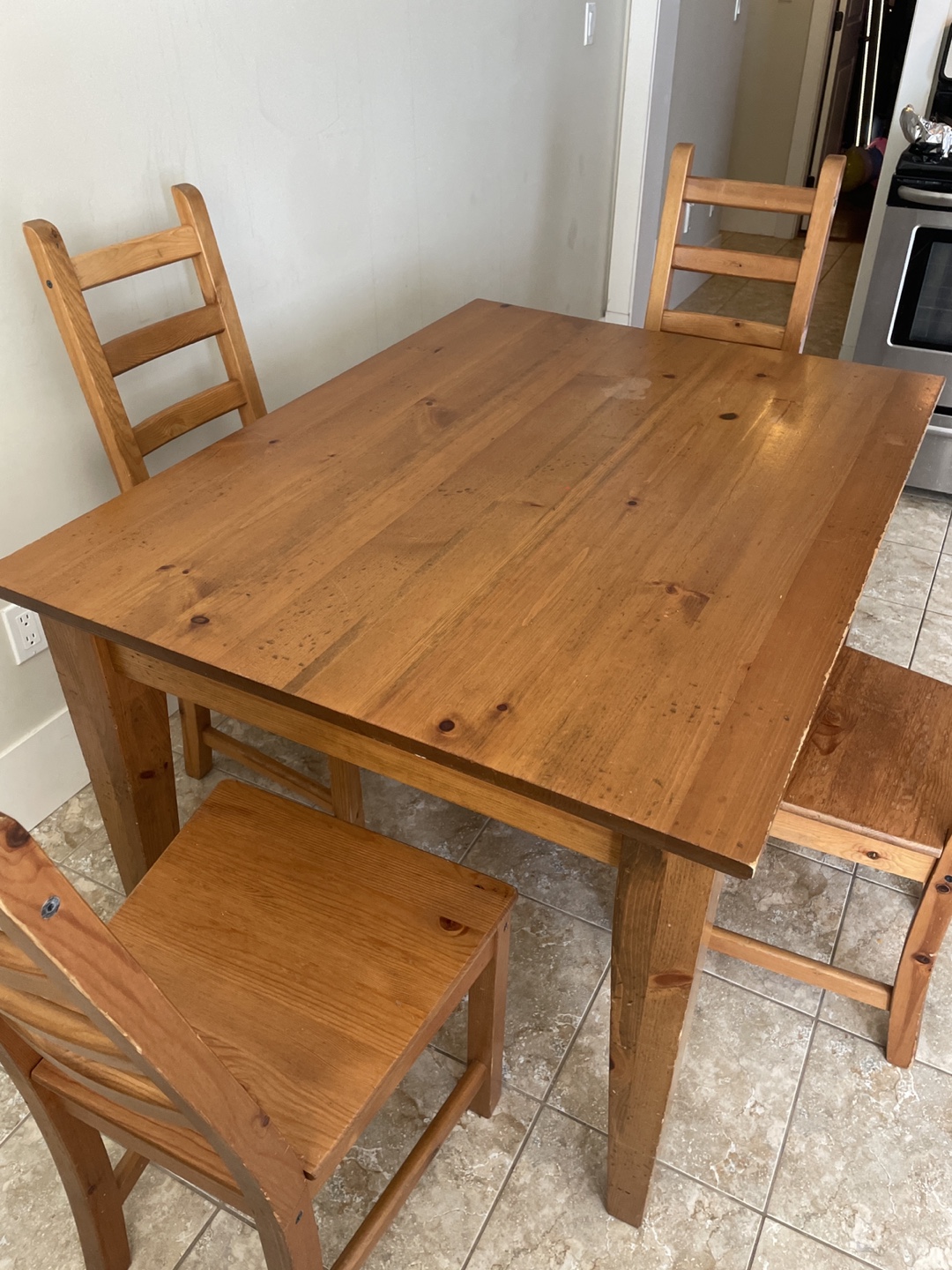 Wooden Dining Table with Four Chairs - photo 2