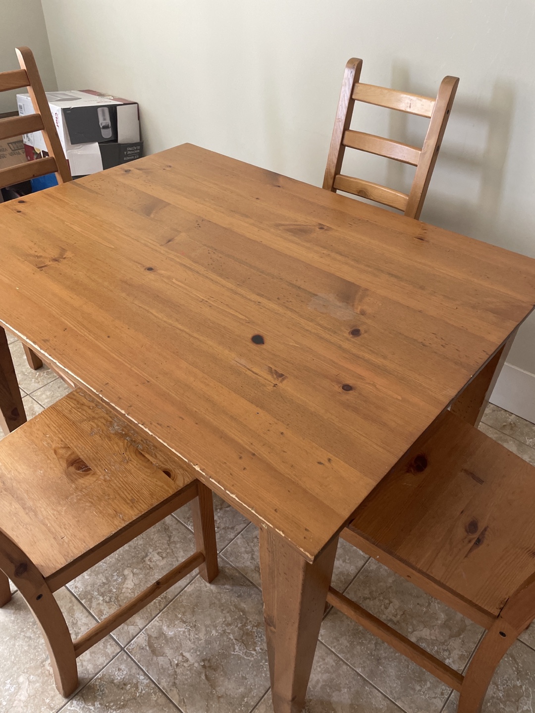 Wooden Dining Table with Four Chairs - photo 3