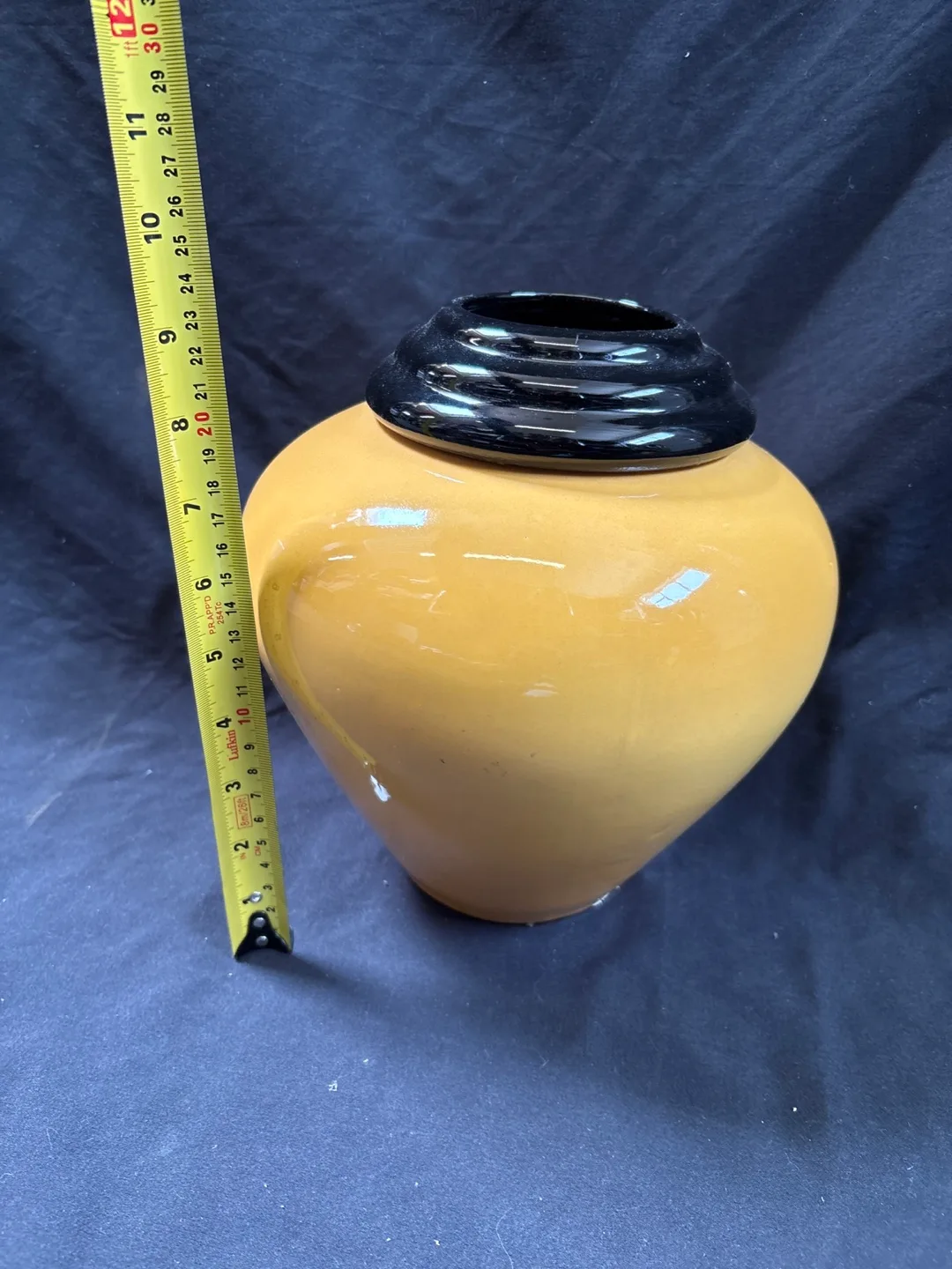 Yellow and Black Ceramic Vase image indicator(4)