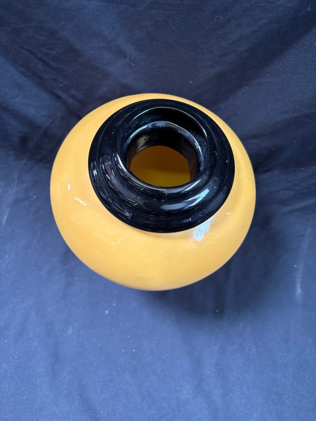 Yellow and Black Ceramic Vase image indicator(3)