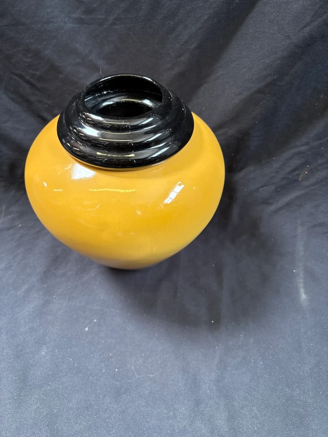 Yellow and Black Ceramic Vase image indicator(2)