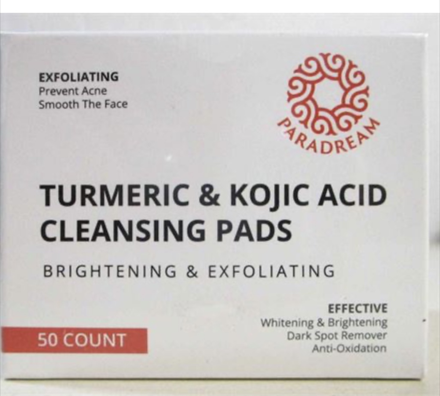 NEW Paradream Turmeric Kojic Exfoliating Face Cleansing Pads 50