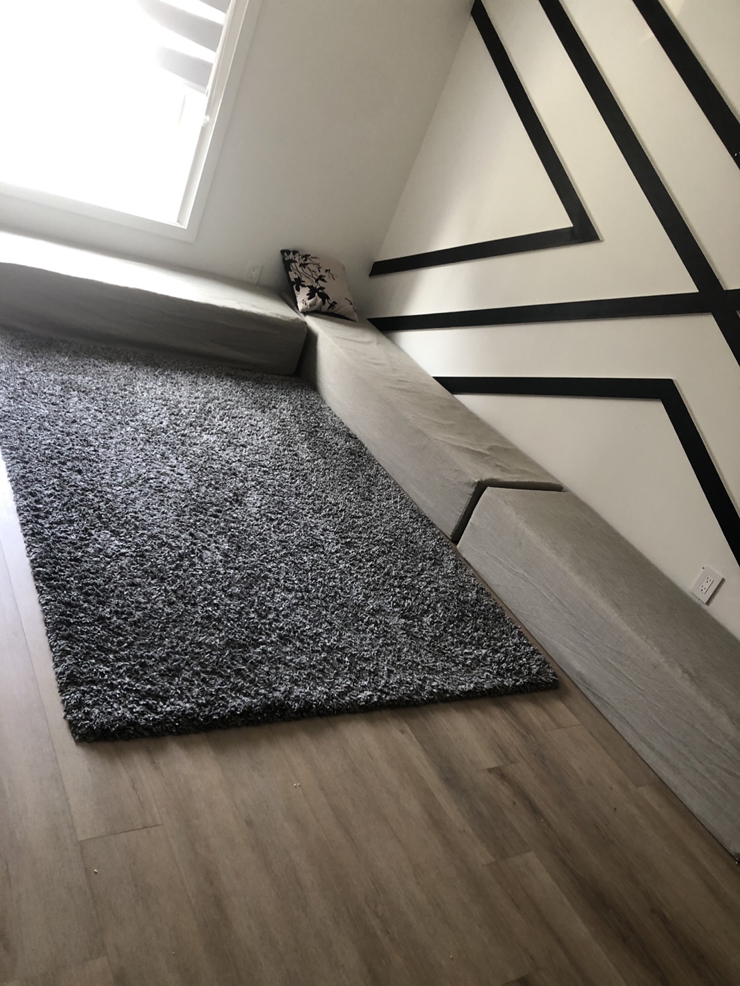 Grey Shag Rug with Couch and carpet - photo 2
