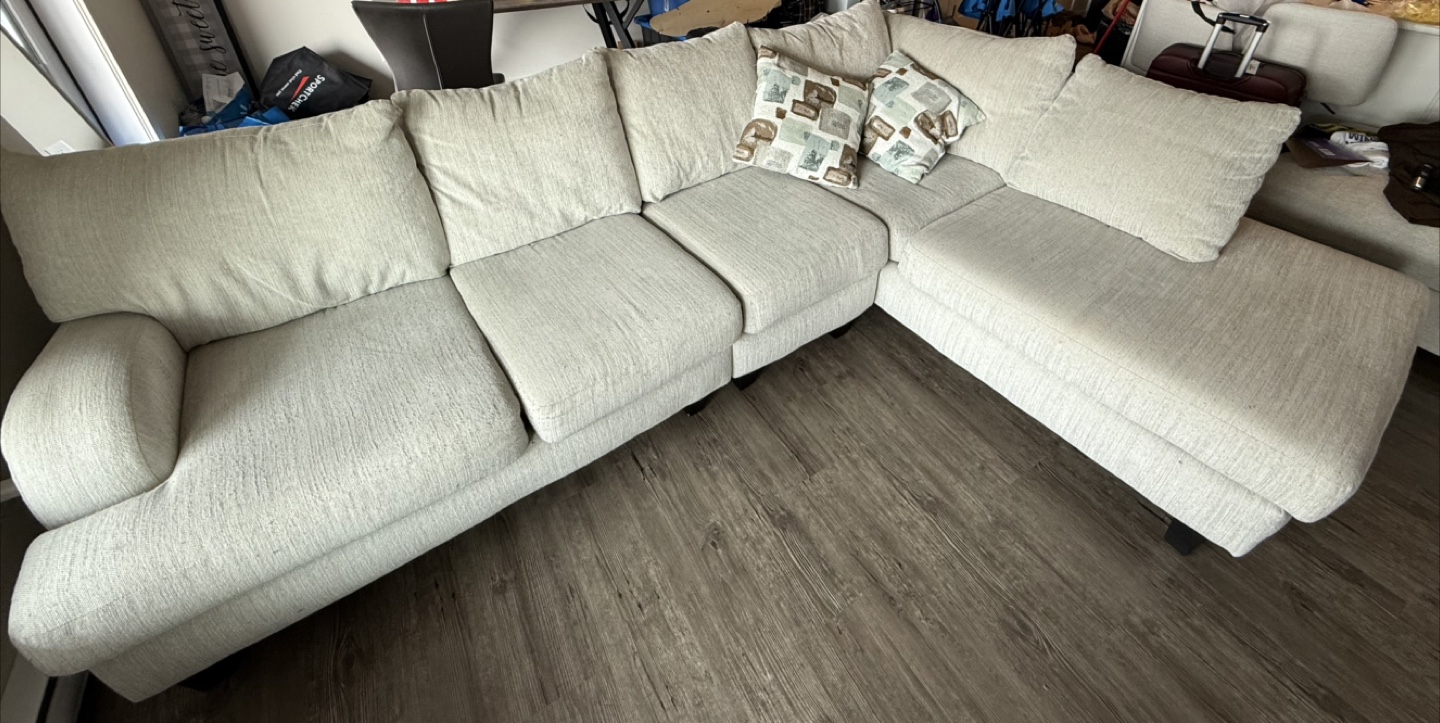 Sectional Sofa with Pillows