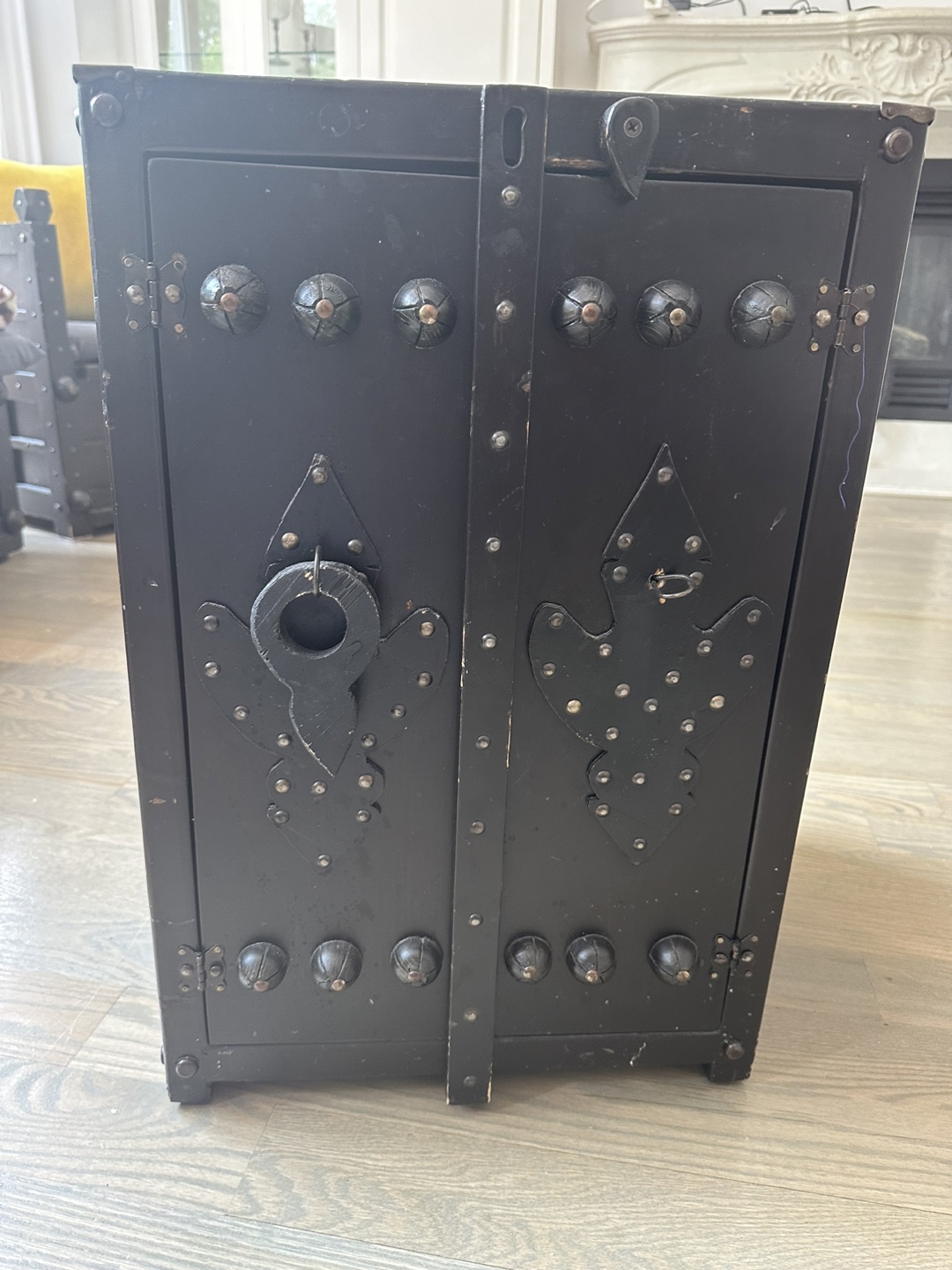 Black Wooden Storage Chest