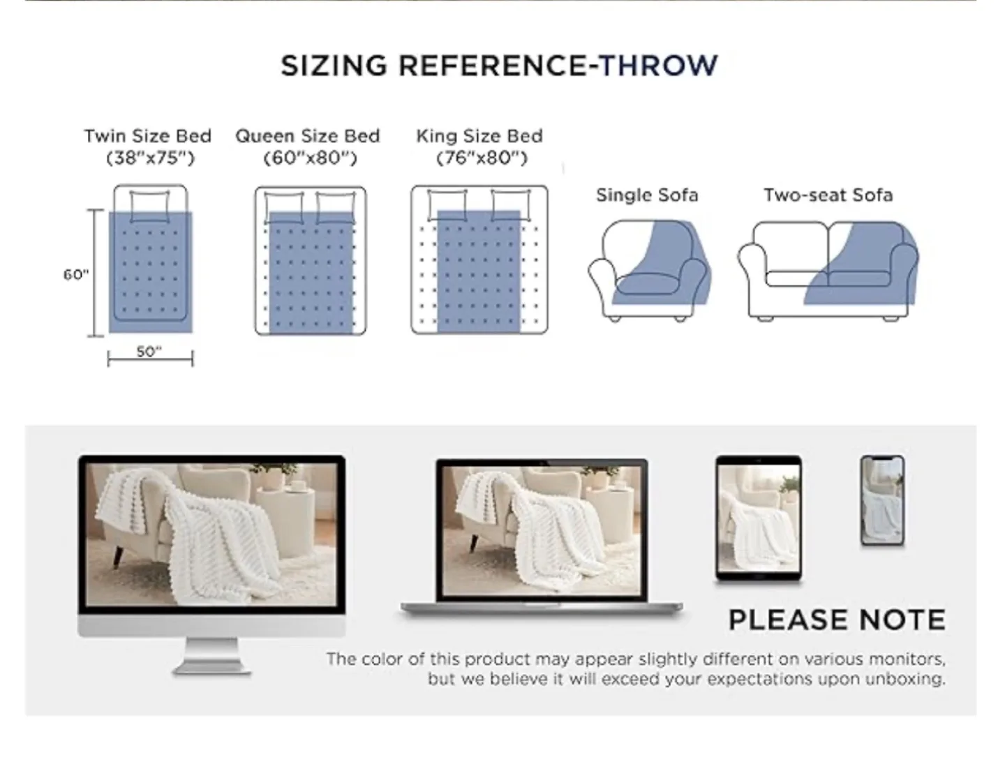 BedSure All Season Throw Blanket 50x60in image indicator(4)