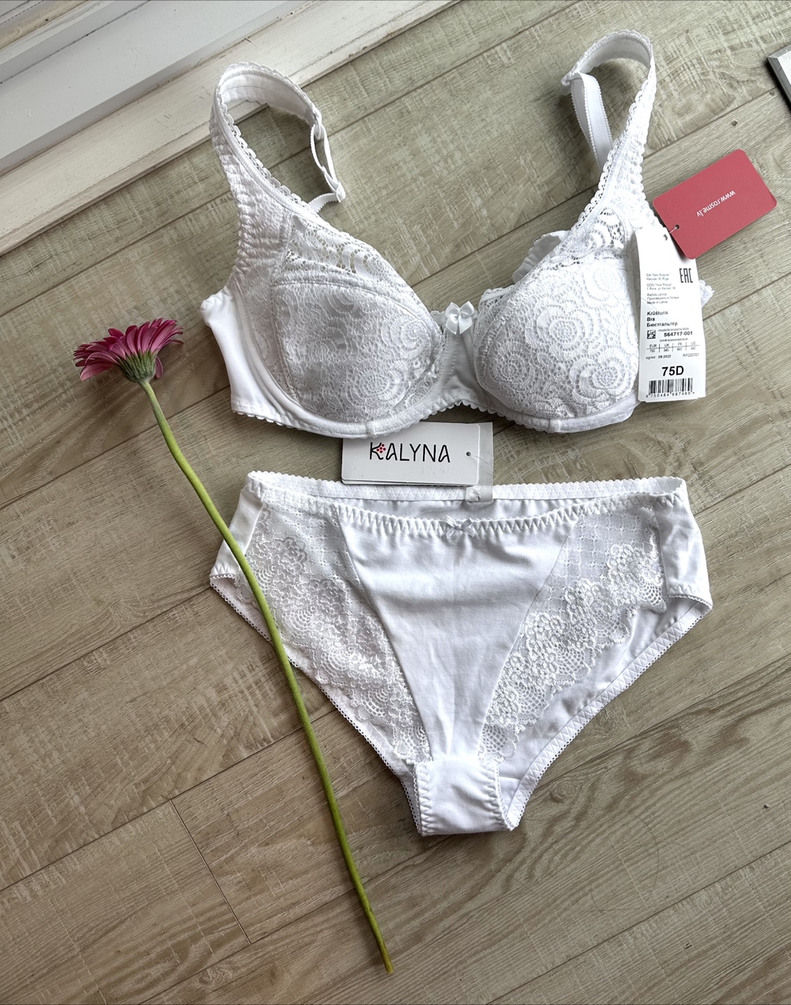 White Lace Bra & Panty Set - photo 5
