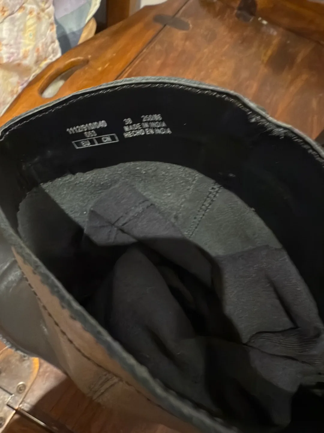 ZARA Black Leather Cowboy Boots size 7.5 image indicator(6)