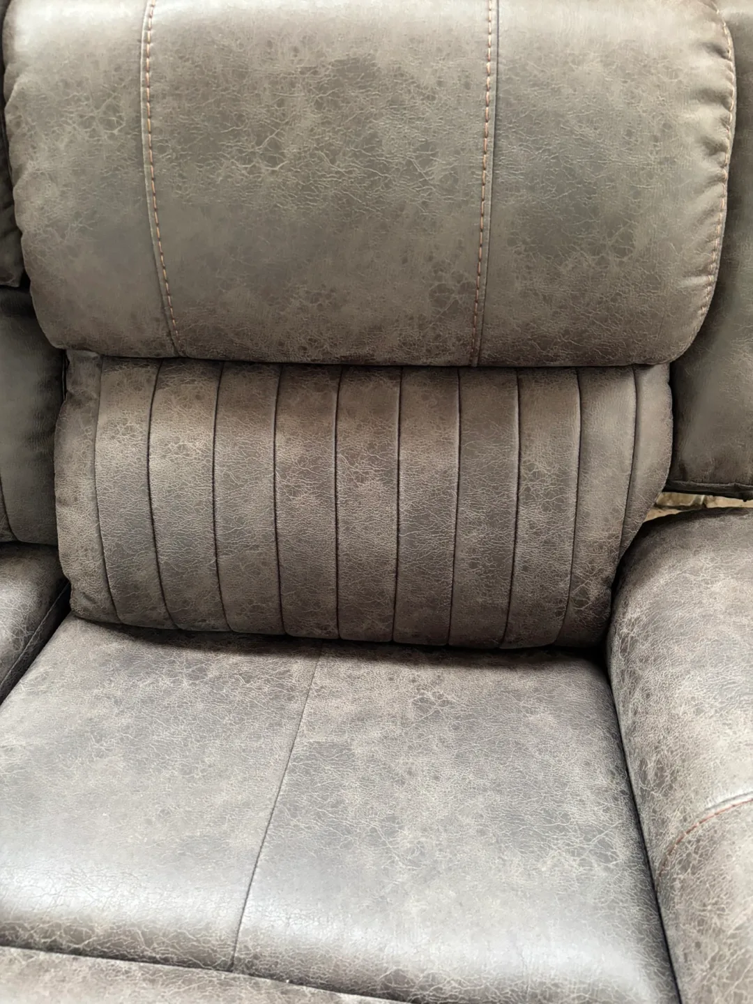 Beautiful Light Brown Leather Reclining Sofa image indicator(6)