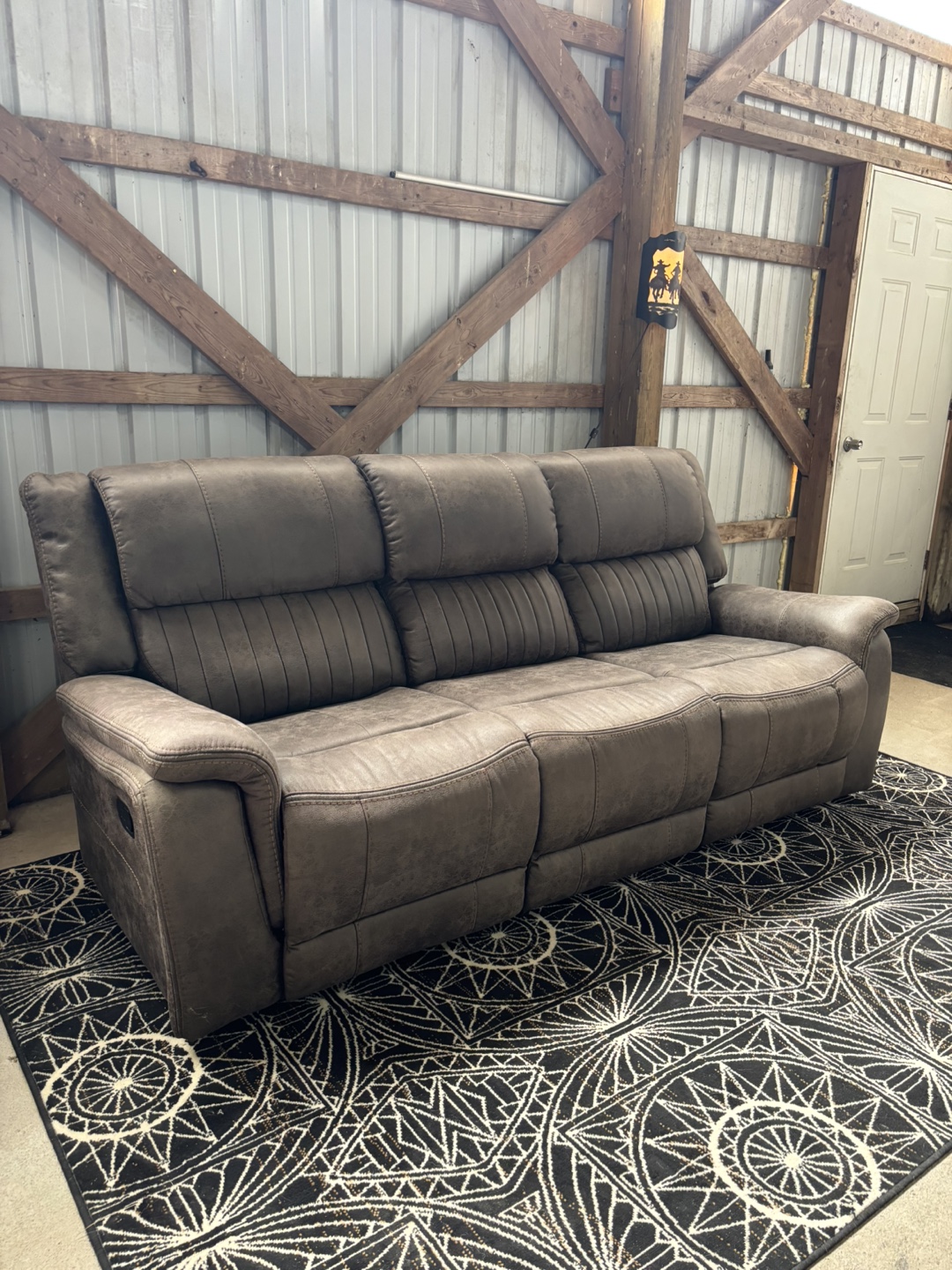 Beautiful Light Brown Leather Reclining Sofa - photo 2