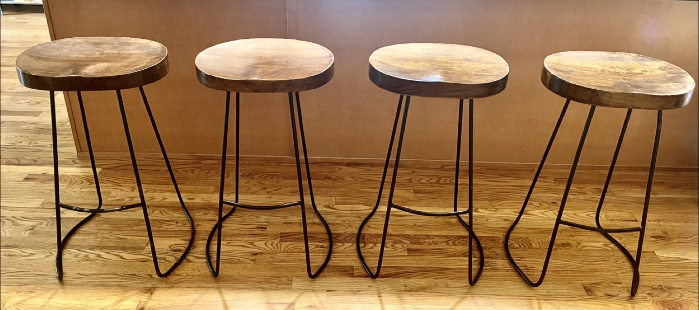 Set of 4 Wooden/ Metal Bar Stools - photo 3