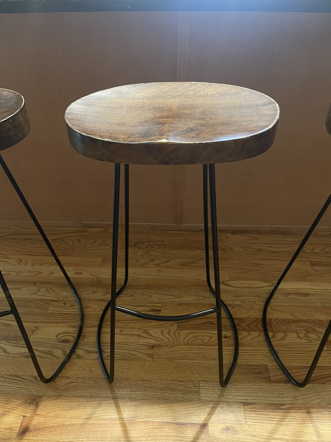 Set of 4 Wooden/ Metal Bar Stools