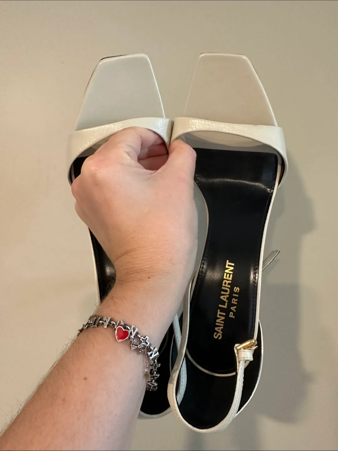 Saint Laurent White Heel Sandals image indicator(2)
