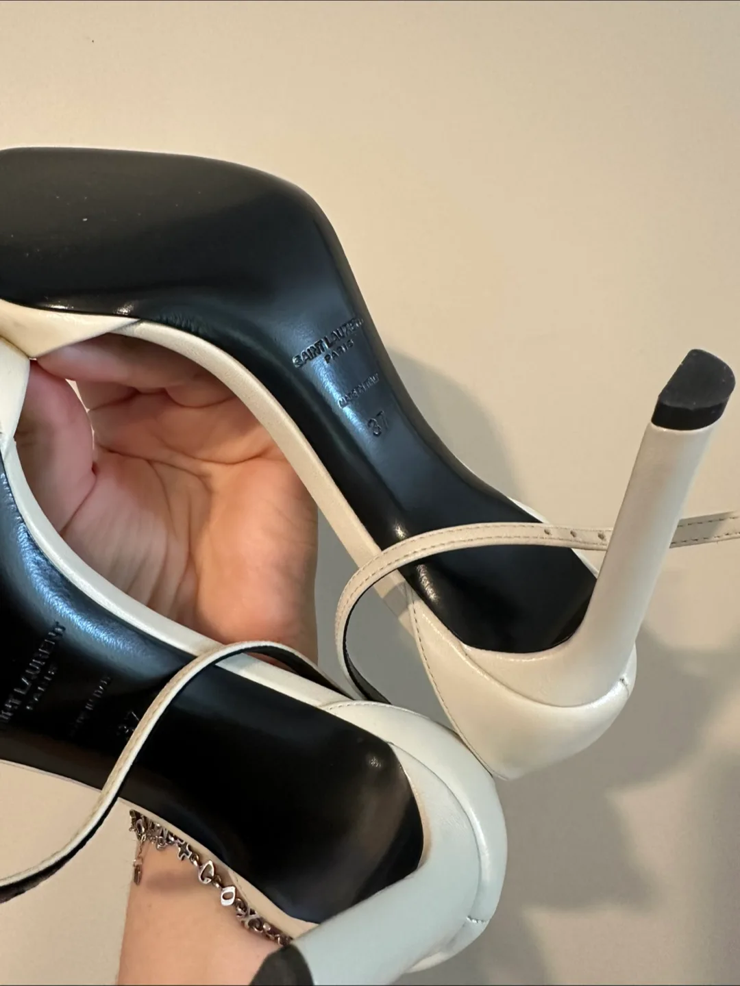 Saint Laurent White Heel Sandals image indicator(6)