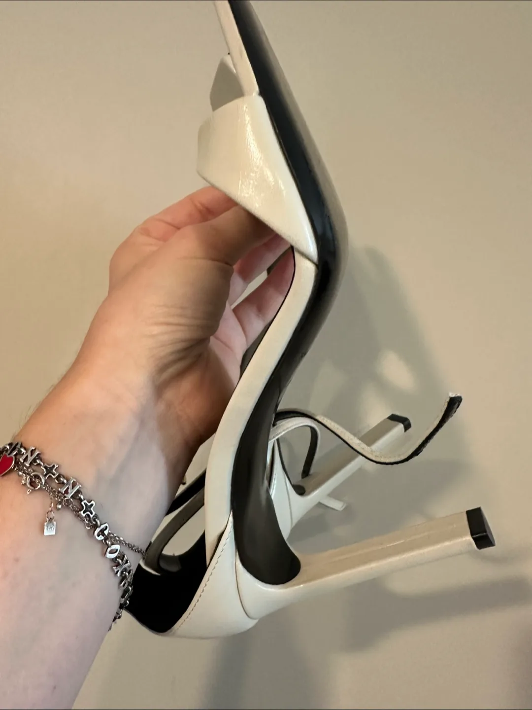 Saint Laurent White Heel Sandals image indicator(3)