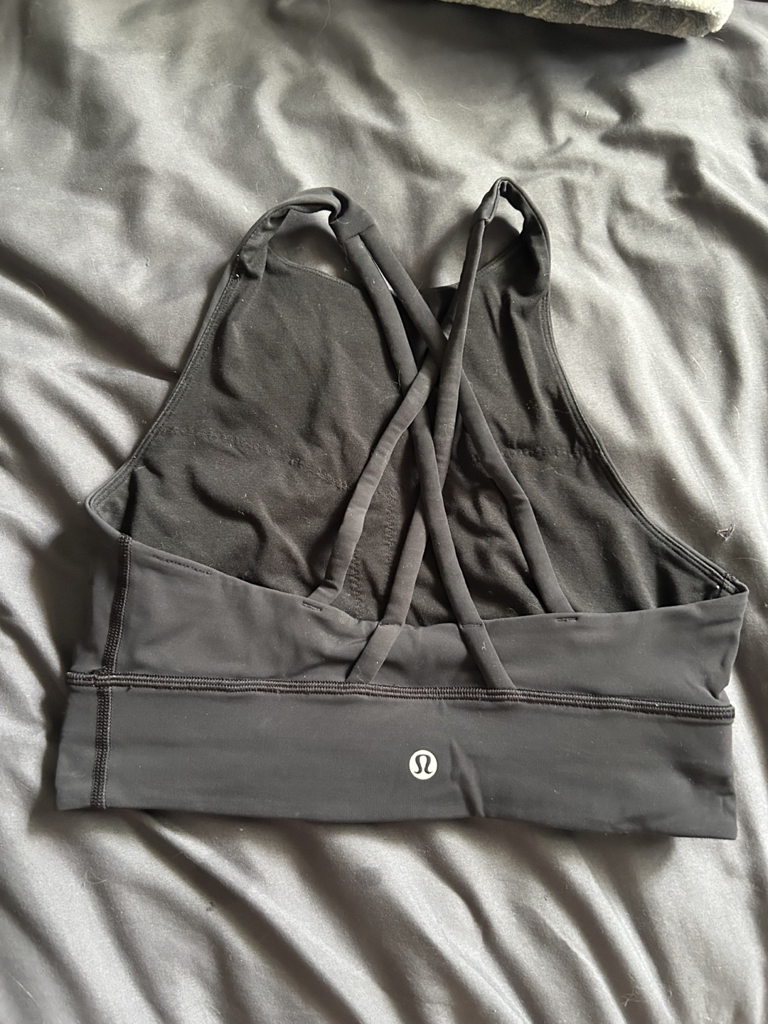 Lululemon Energy High Neck Long Line Bra, Black, Size 6