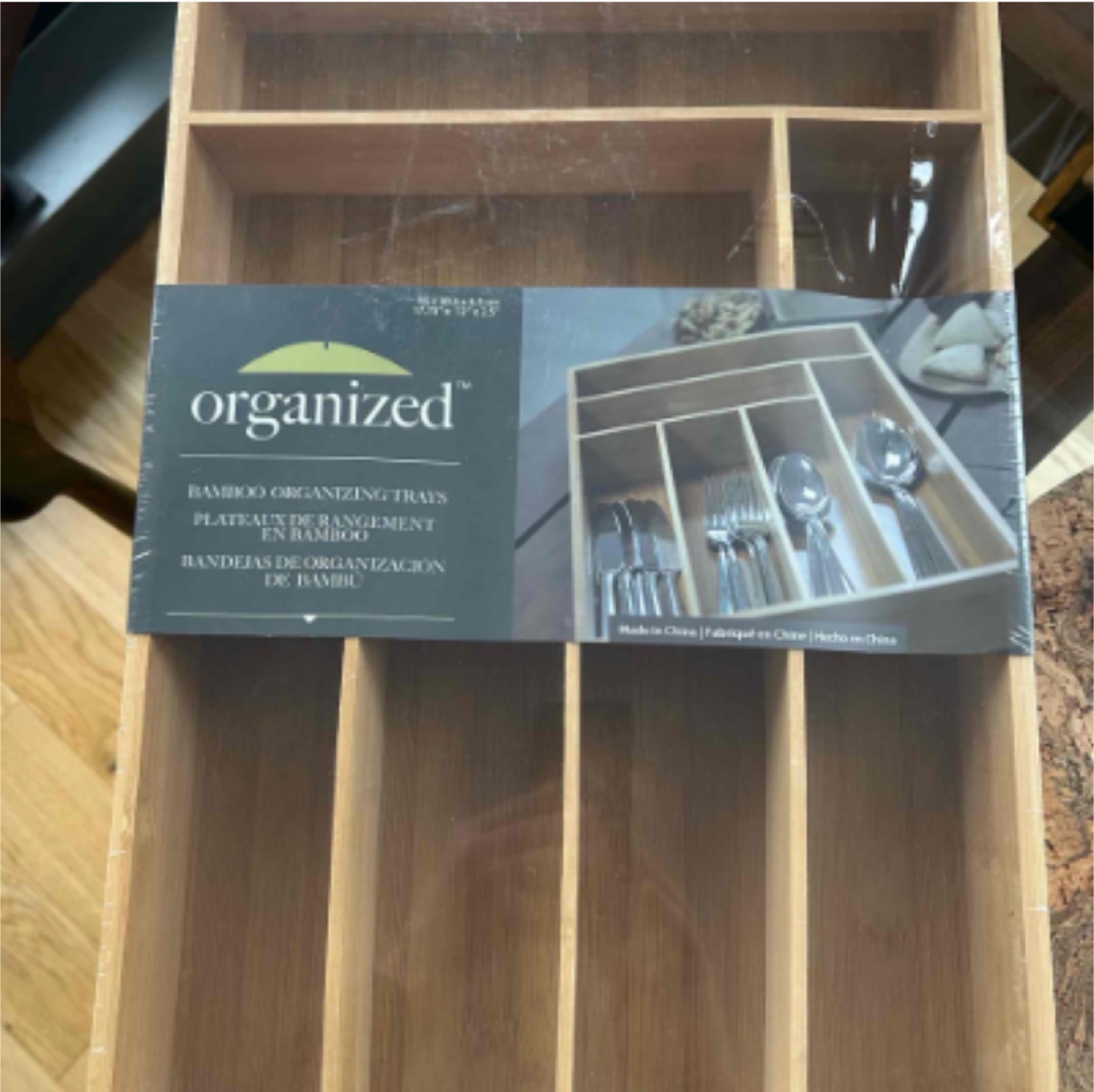 New. Deep bamboo utensil organizer