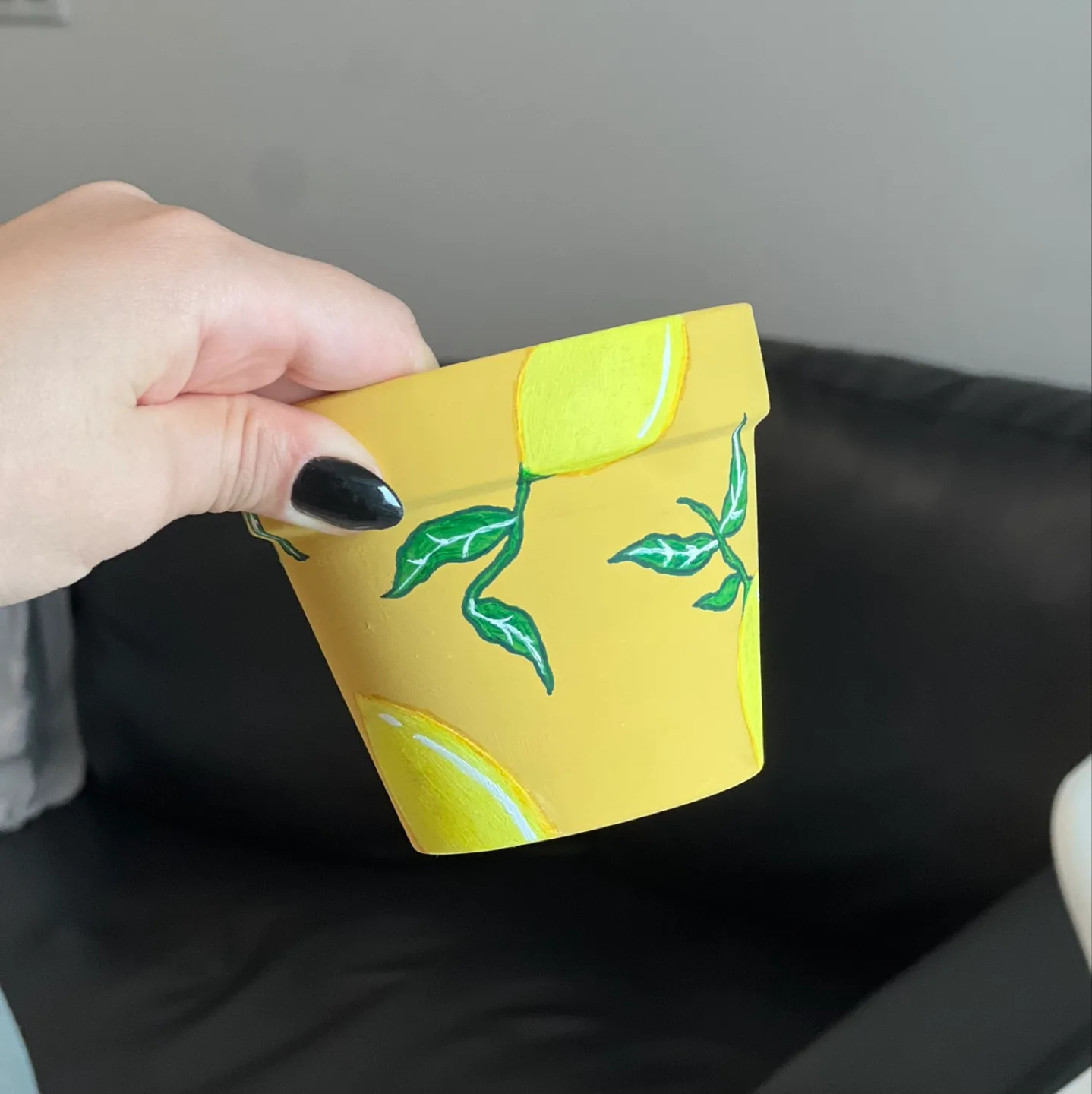 Hand painted clay flower pot image indicator(2)