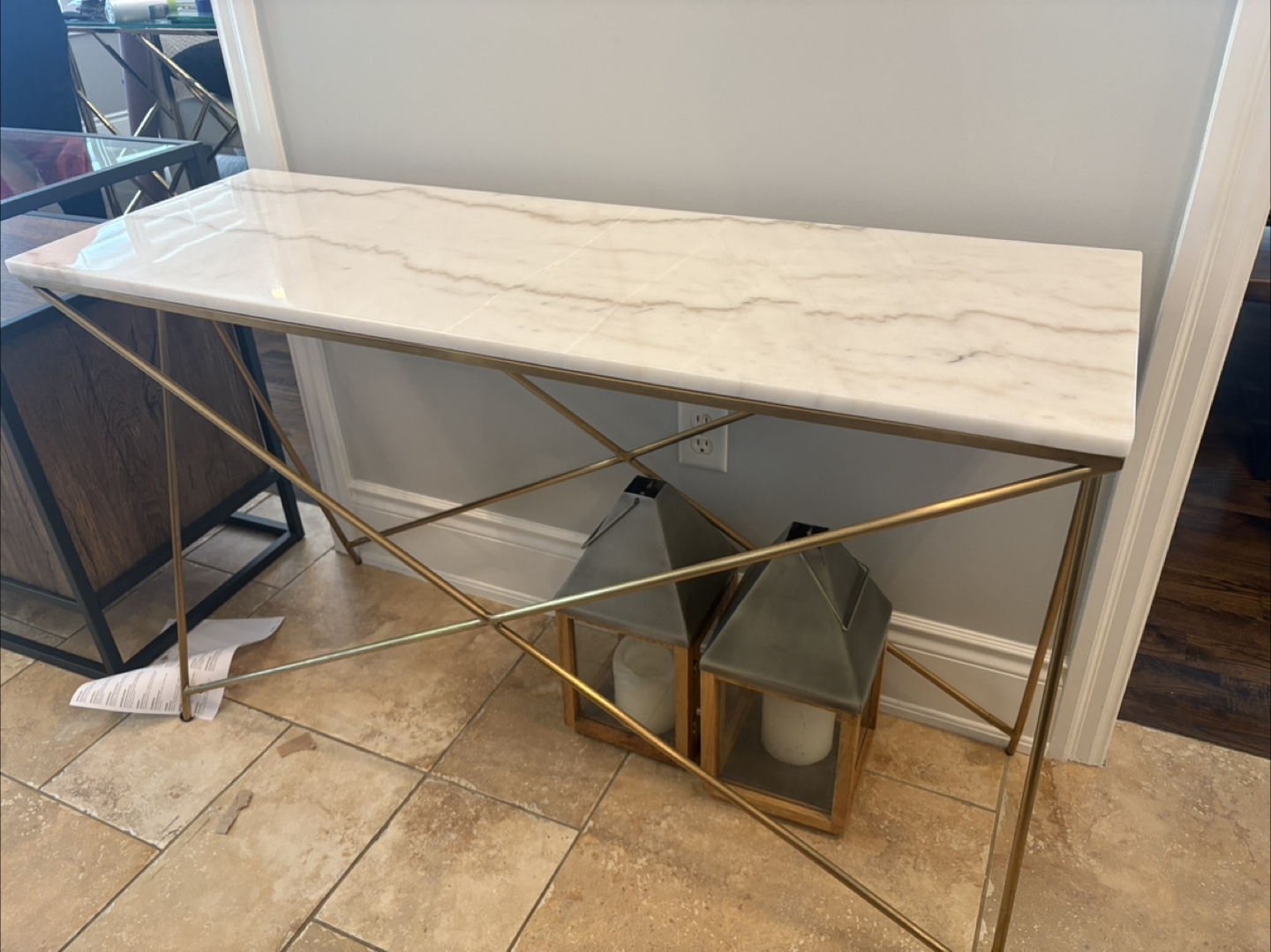 Marble Top Console Table