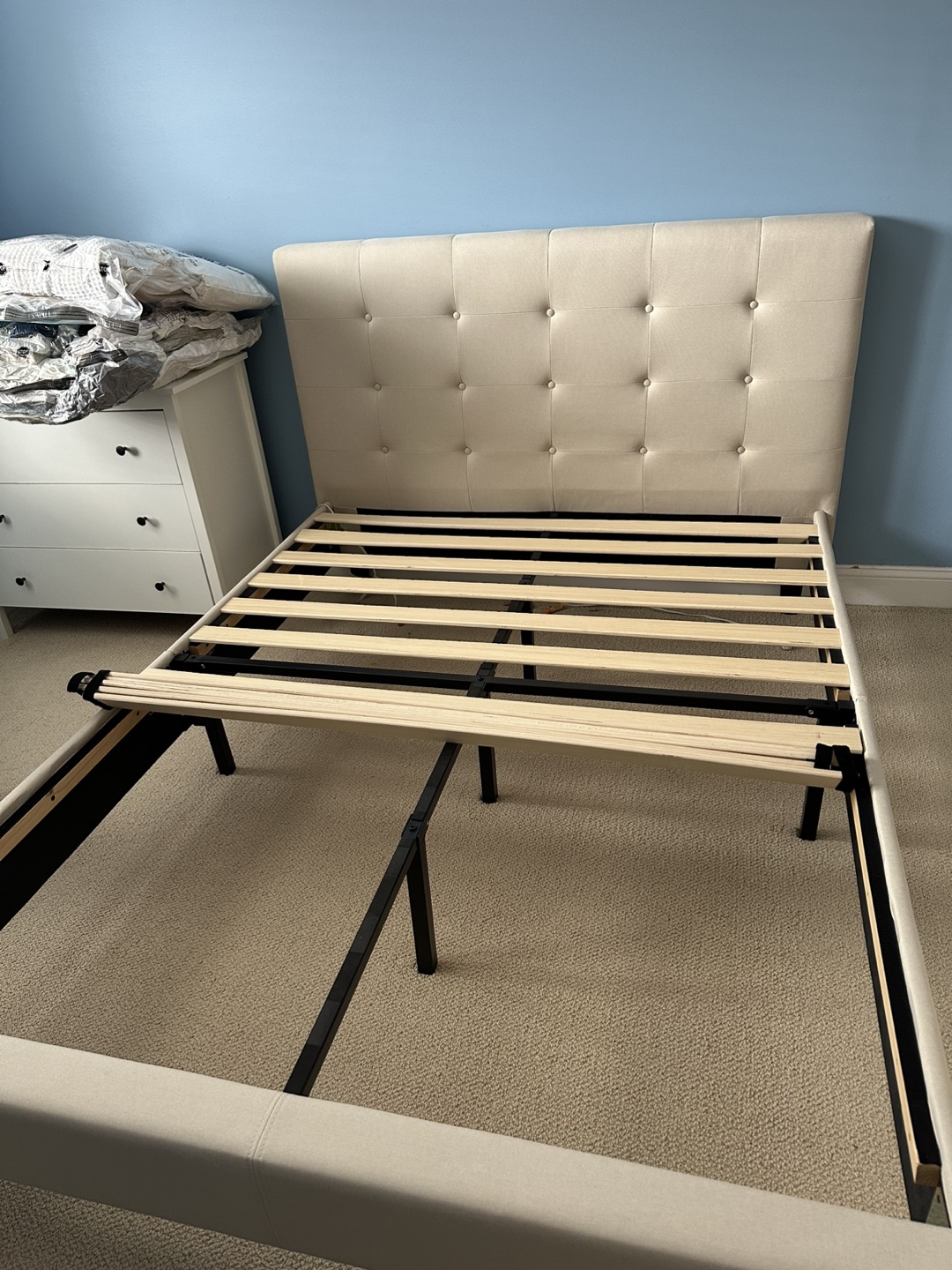 Queen Upholstered Platform Bed Frame - photo 2