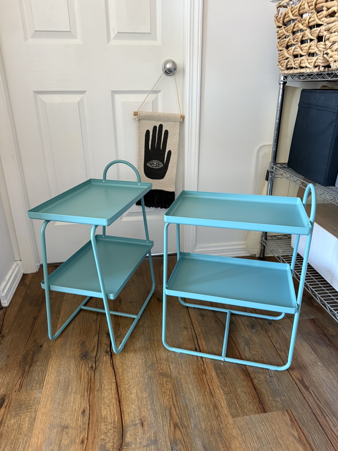 Pair of Teal 2-Tiered Side Tables - IKEA