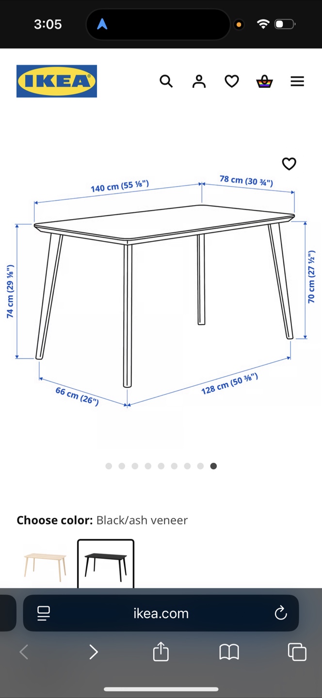 IKEA lisabo Black Dining Table (1 year use) - photo 5