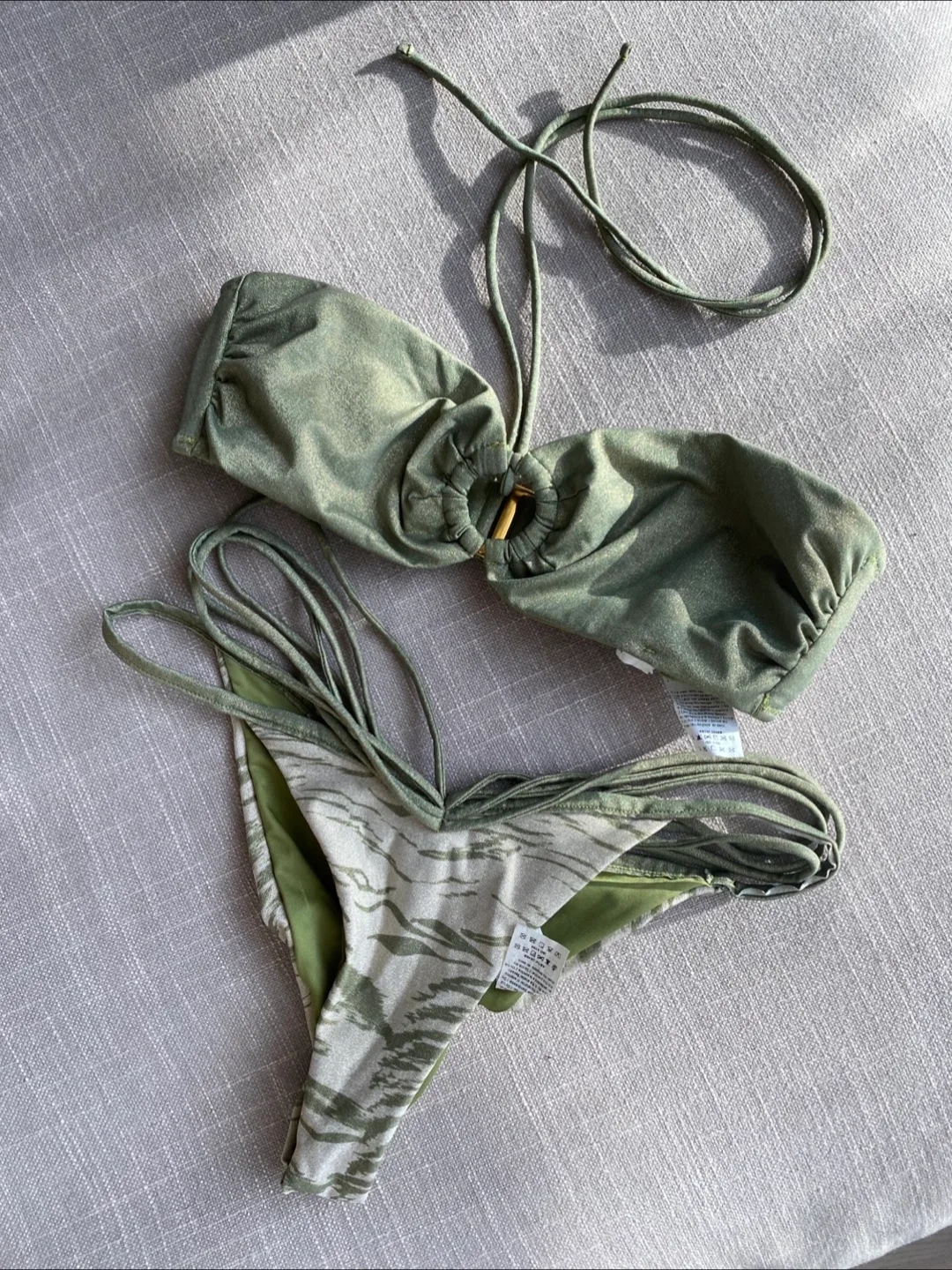 LEONISA Olive Green Bikini Set (S) thumbnail