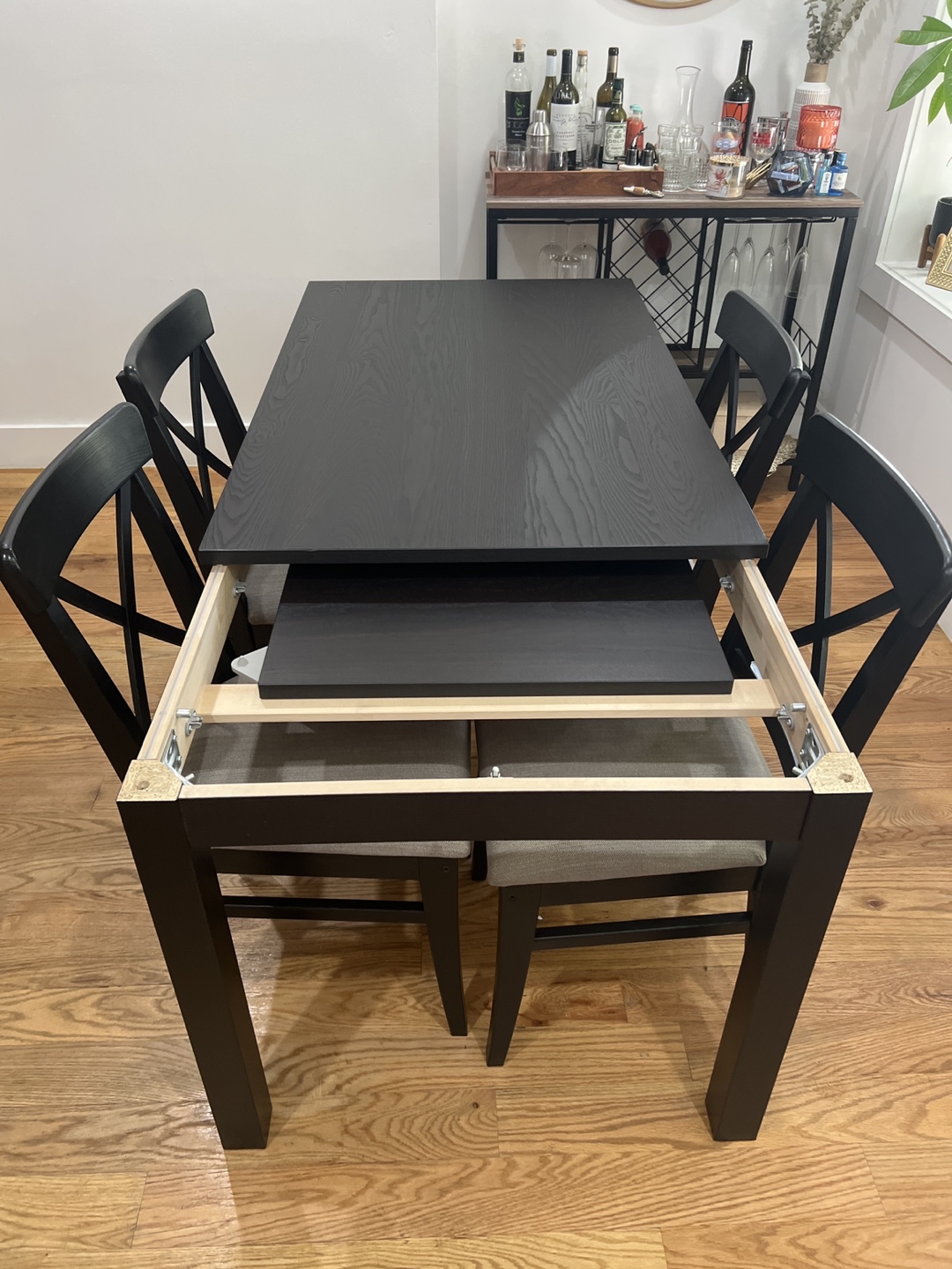 Expanding Dining Table and Chairs Set - photo 3