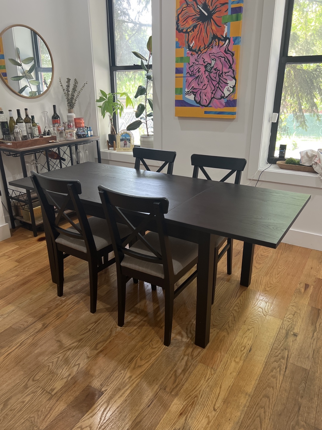 Expanding Dining Table and Chairs Set - photo 4