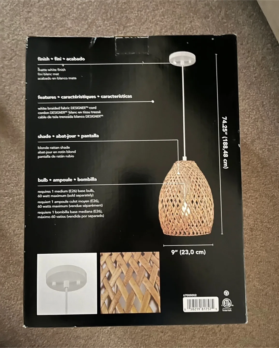 Brand new rattan light fixtures (2avail) image indicator(2)