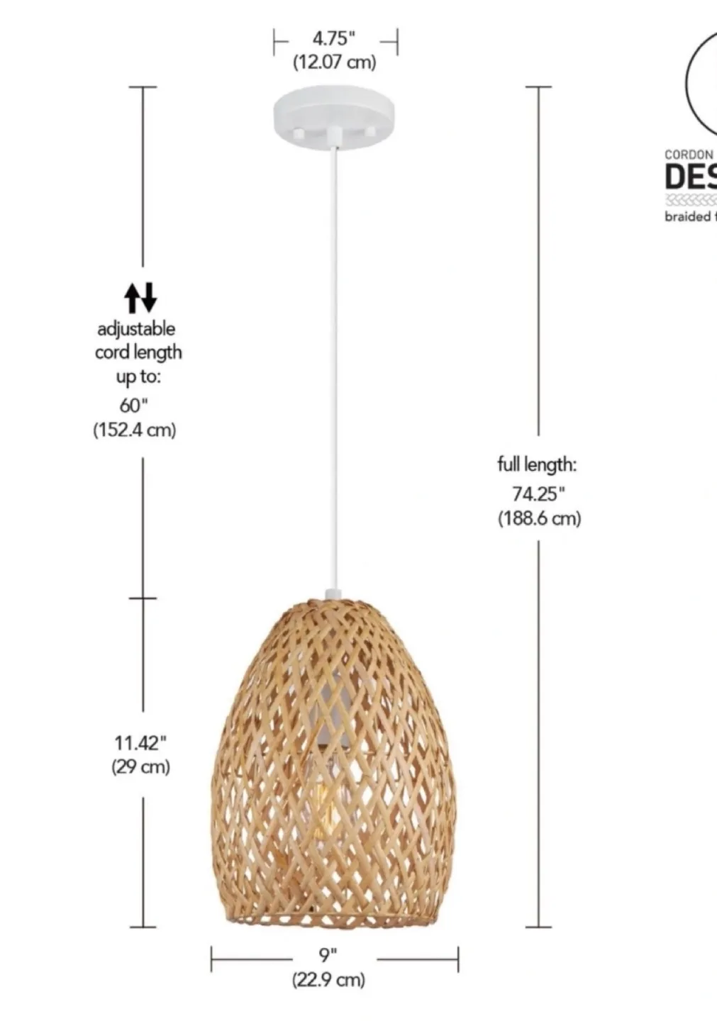 Brand new rattan light fixtures (2avail) image indicator(4)