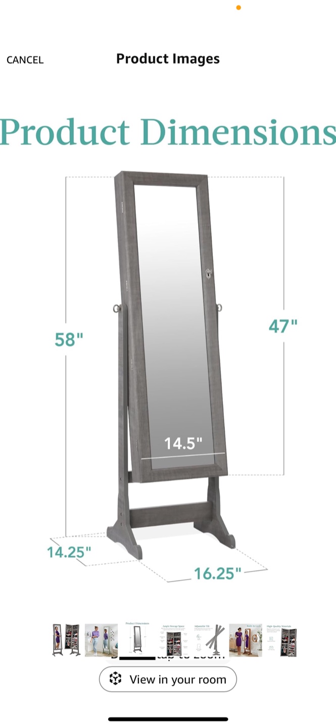 Standing Jewelry Mirror - photo 3
