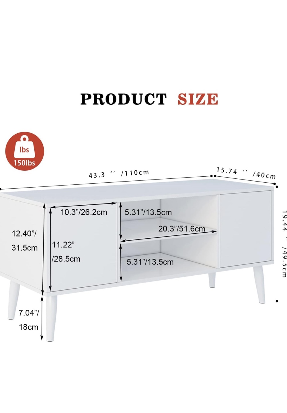 White TV Stand - photo 3