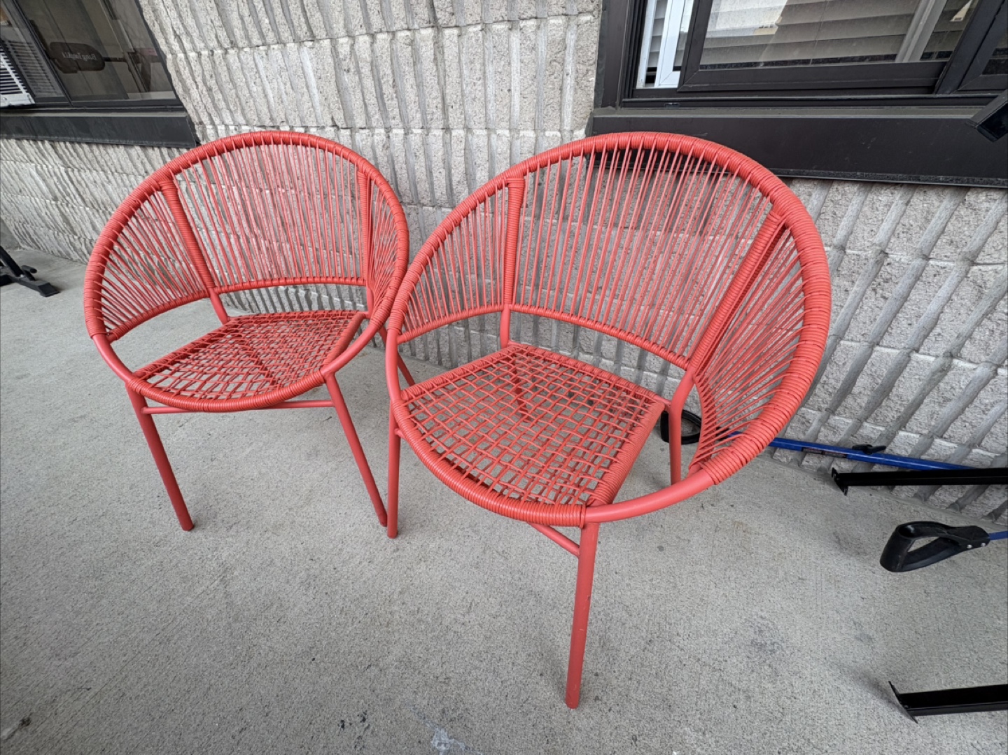 Pair of Red Outdoor Chairs - photo 4
