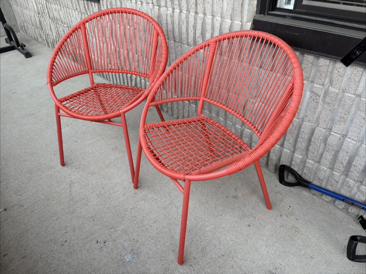 Pair of Red Outdoor Chairs - photo 3
