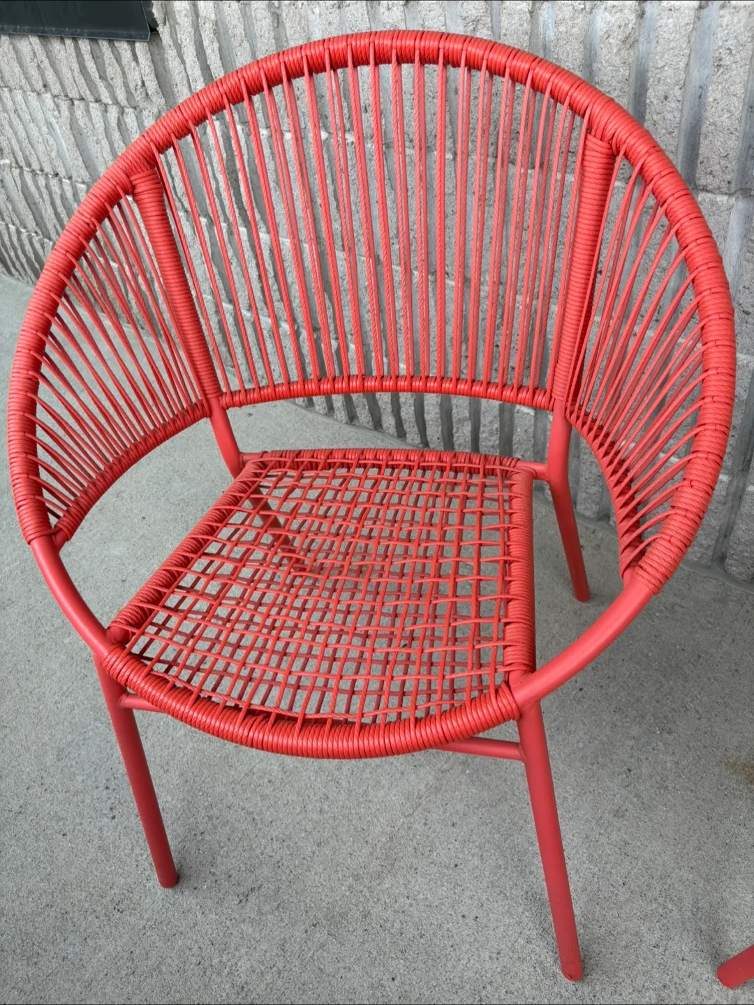Pair of Red Outdoor Chairs thumbnail